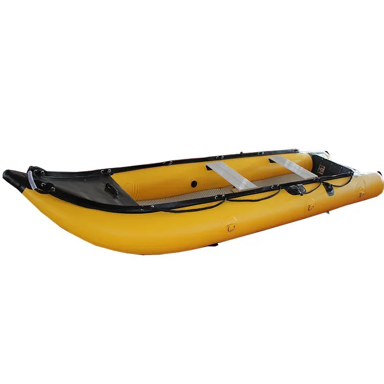 Cheap 4.2m 14ft 3 persons inflatable fishing canoe kayak kaboat