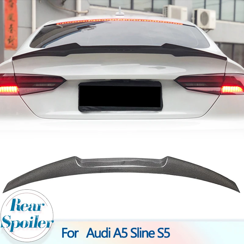 

Rear Trunk Spoiler Wings for Audi A5 Sline S5 Sportback Sedan 2017-2020 Carbon Fiber Car Racing Rear Spoiler Boot Lid Wing Lip