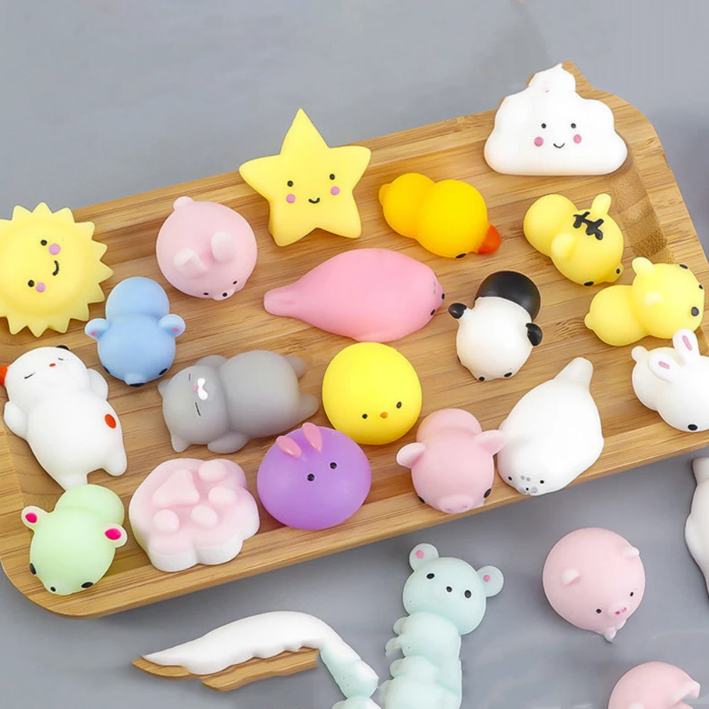 50-5PCS Mochi Squishies Kawaii Anima Squishy Toys For Kids Antistress Ball Squeeze Party Favors Stress Relief Toys For Birthday