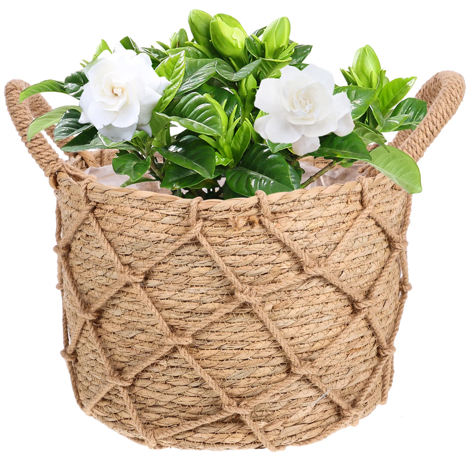 

Woven Basket Hand Flower Planter Indoor Pots for Plants Tree Small Storage Baskets Decorate