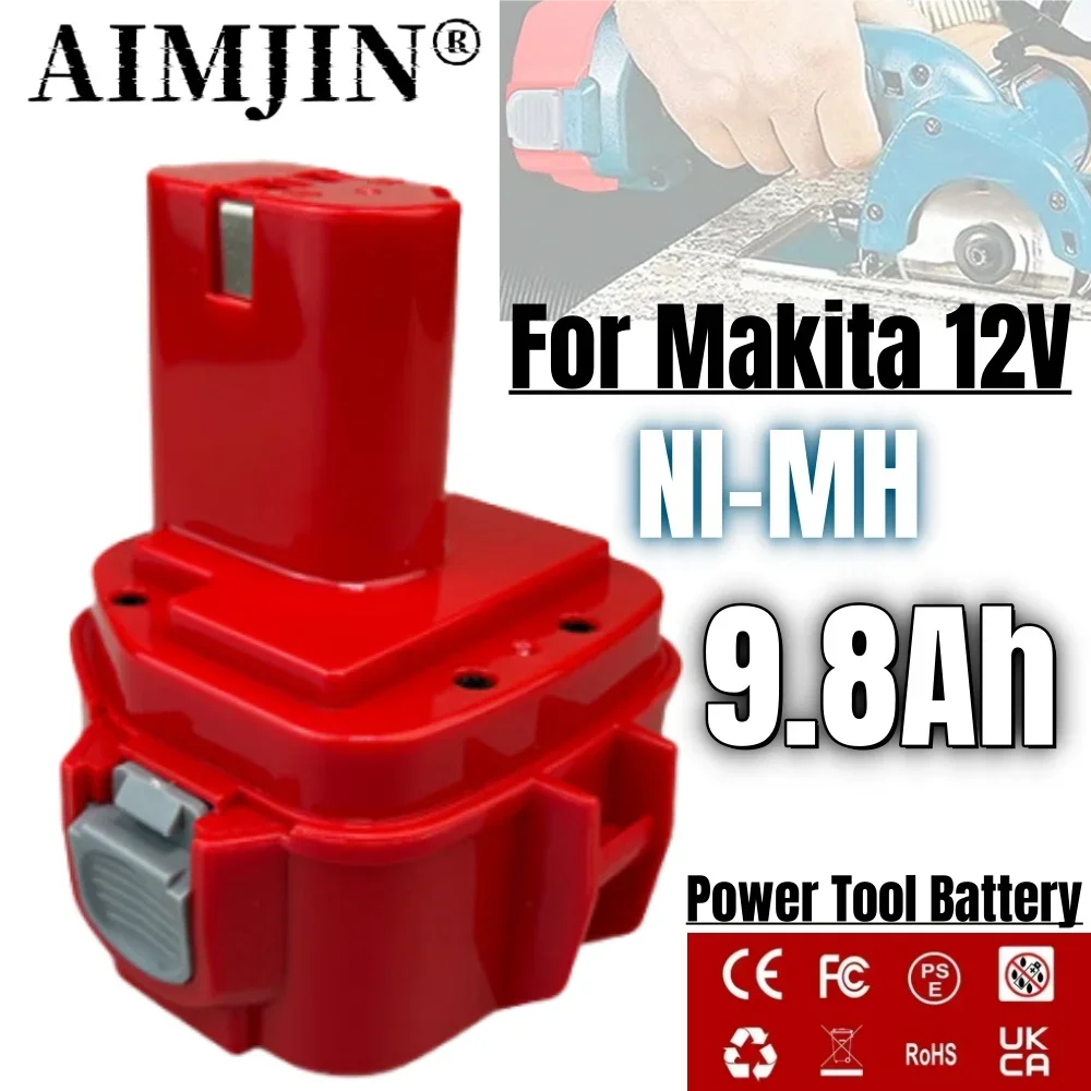 New 12V 9.8Ah Battery For Makita PA12 Ni-Mh Battery For Makita 1200 1220 1201 1222 1233SA/B1235 192681-5 Power Tool Batterie