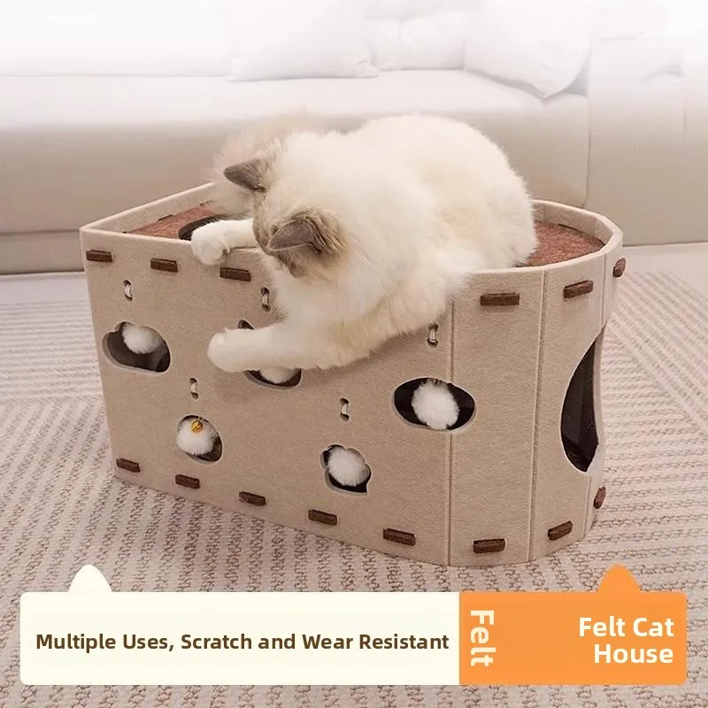 Wearable Tear-Resistant  Scratching Board Nest Integrated Self-Amusement De-Stress Multi-Functional  Toy for All Seasons