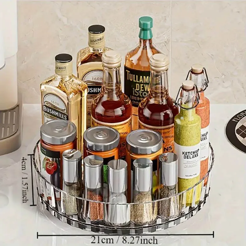 360° Rotating Spice Rack Organizer For Bathroom Kitchen Countertop Easy Access and Efficient Storage Desktop Storage Box