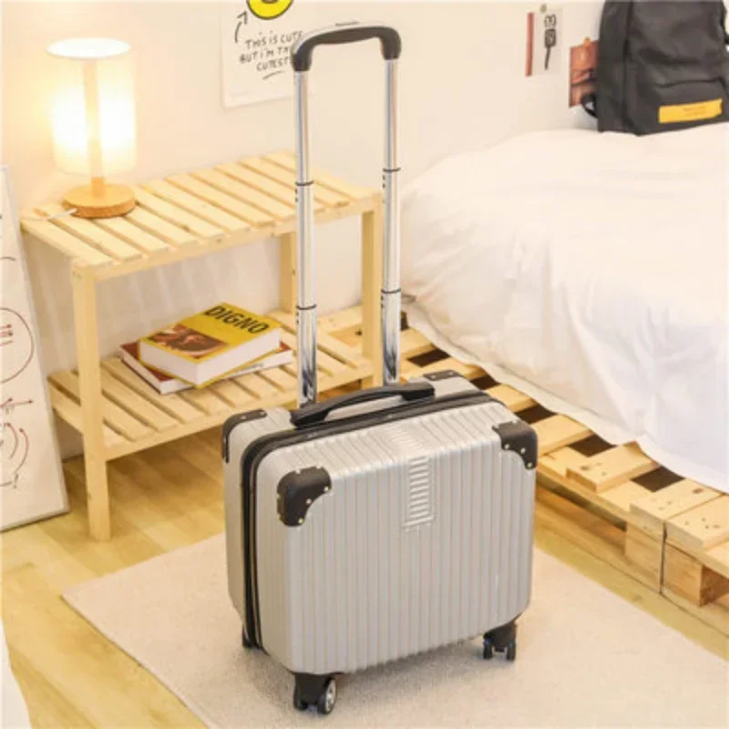 Kleine 16 Inch Koffer Koffer Trolley Universeel Wiel Student Reiskoffer Mini Boarding Case Dames Wachtwoord Lock Handbagage