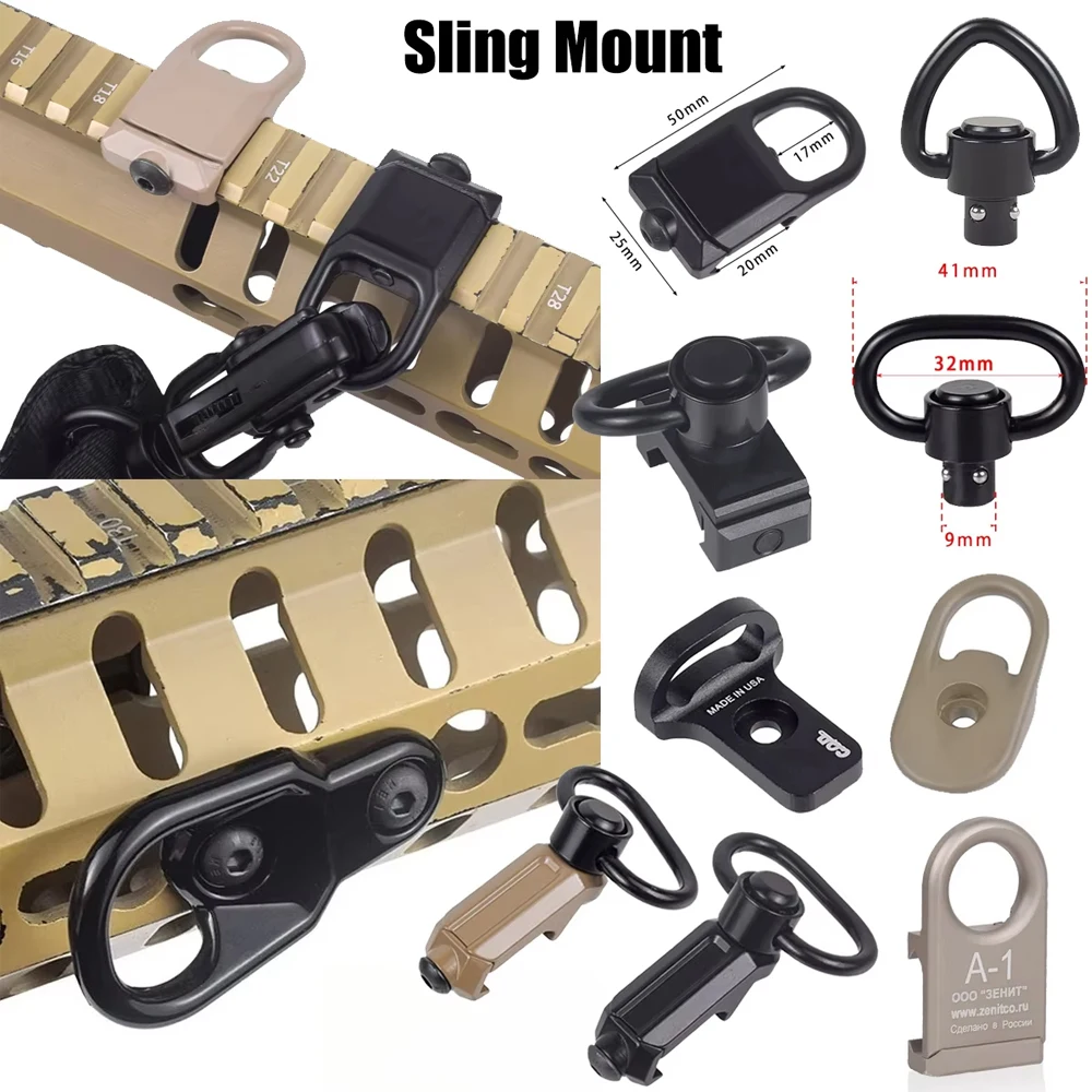 RSA Sling Swivel Mount GBB Paraclip QD Rail Slings Strap Quick Detach Adapter 20mm Picatinny Rail M-K Keymod  RSA Sling Swivel