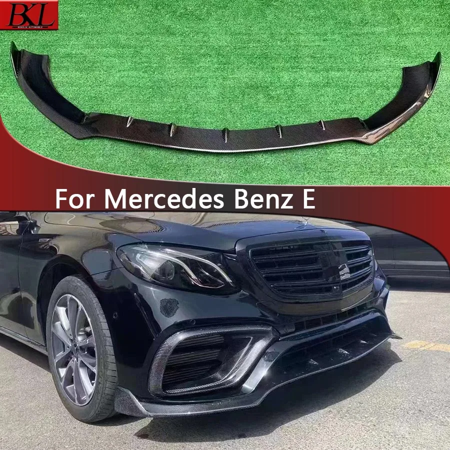 For Mercedes Benz E Class W213 E43 E63 E63S Carbon Fiber Car Front Bumper Lip Front lip Diffuser Front Chin Spoiler Body Kit