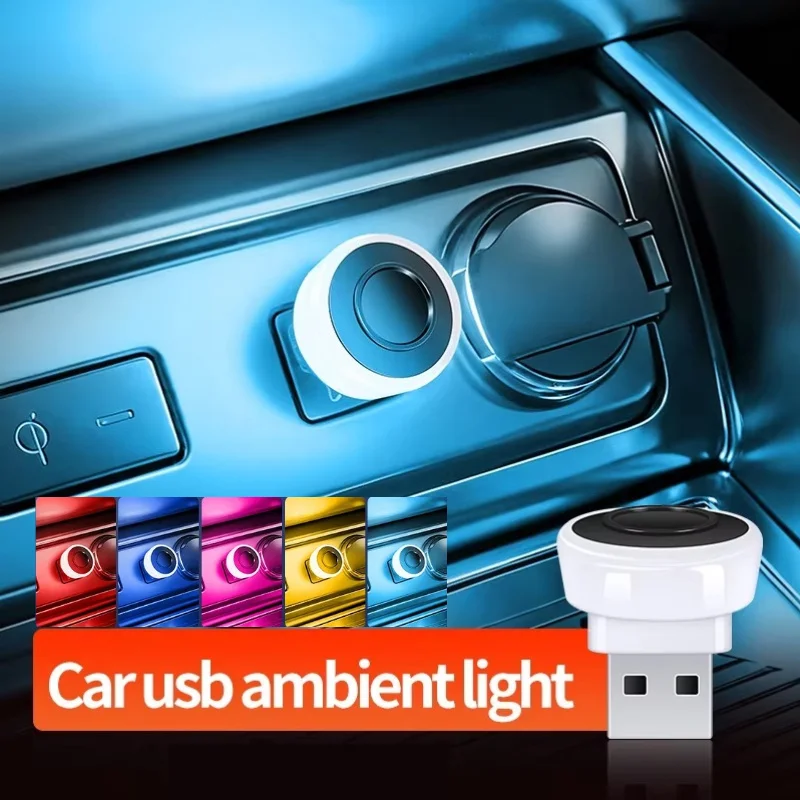 

Portable Car Interior Ambient Decorative Lights LED 7 Color RGB Mini USB Atmosphere Lamp Caravan Party Camping Decoration Light