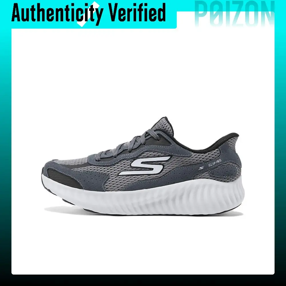 Skechers MEN'S GO Cushioning Breathable Low top Running Shoes Men's Blue Gray 220394-CCBK