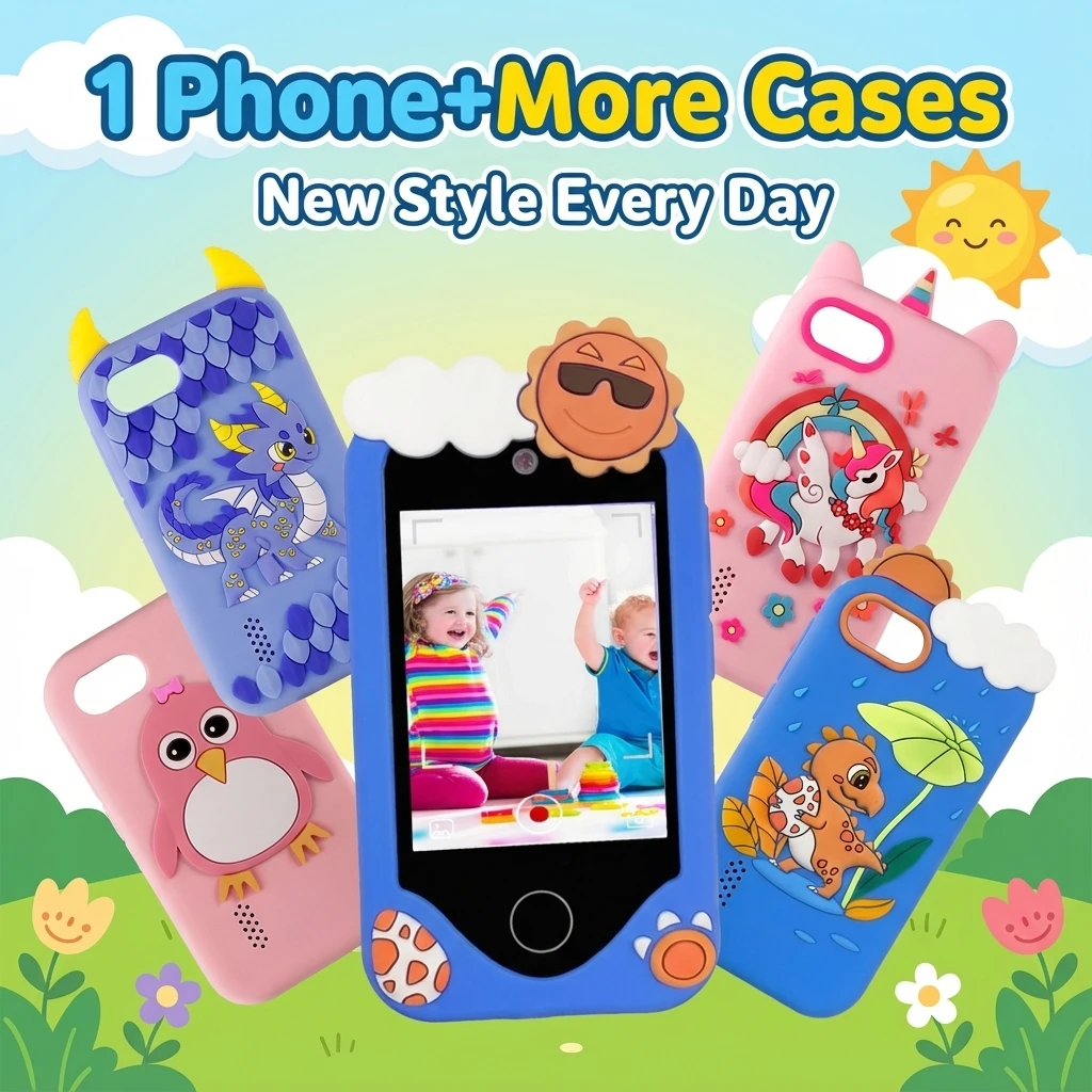 Kids Smart Phone Camera Toys Touchscreen Unicorn Baby Mobile MP3 Player Digital Camera Educational Toys for Girls Boys Age 3-8