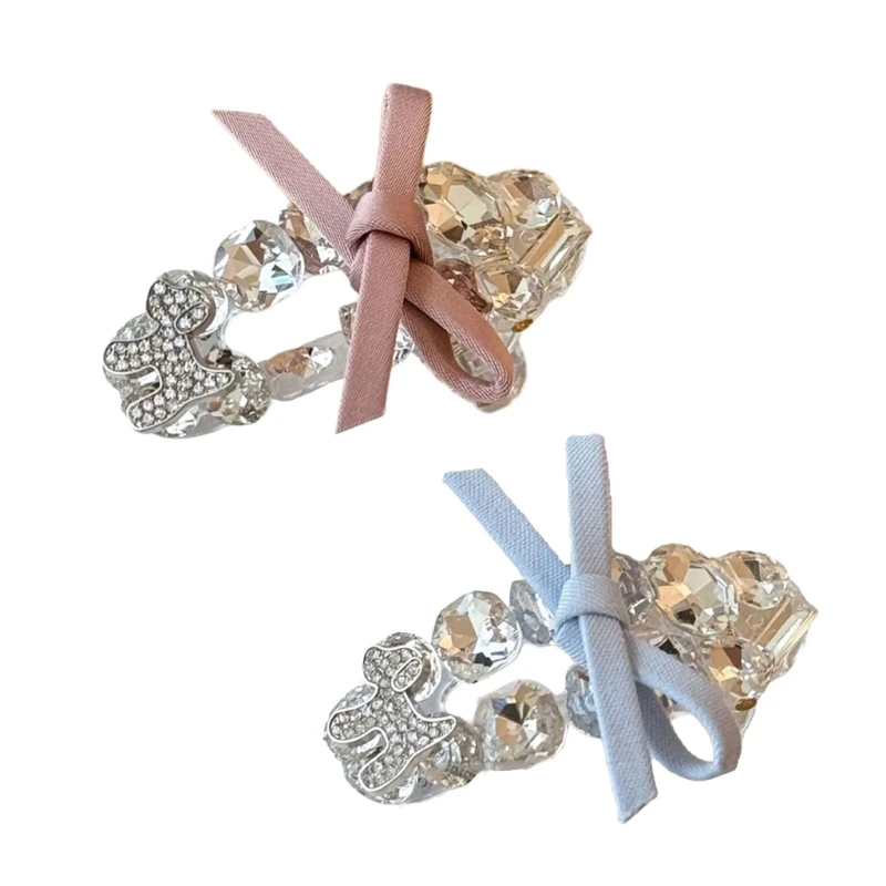 

2pcs Multifunctional Bows Shaped Hairpin With Sparkling Rhinestones Lightweight Design Suitable For Various Outfits 15UB