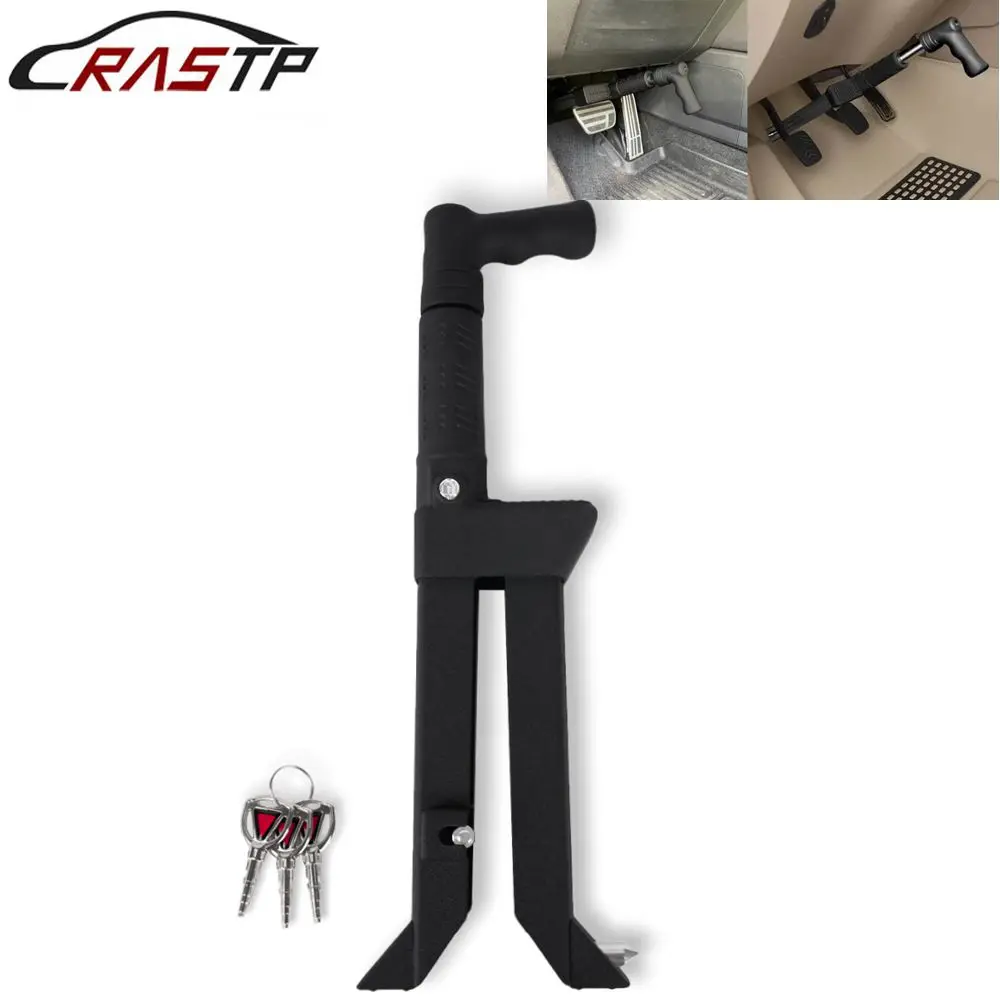 RASTP-Brake Pedal Anti-Theft Device Clutch Lock Multi-Function Car Safety Lock +3 Keys for 5-15mm Brake Pedal STW086