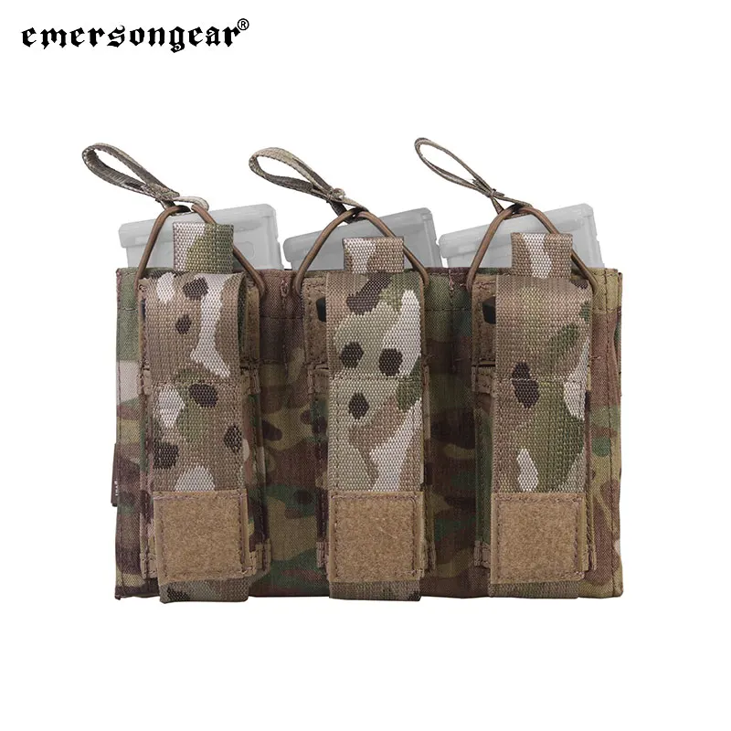 

Emersongear Tactical 5.56mm Pistol Triple Open Top Magazine Pouch Storage Purposed Mag Bag Molle Airsoft Hunting Hiking Nylon