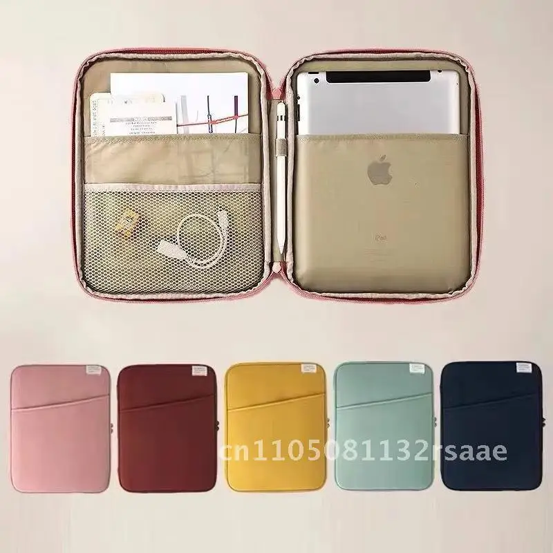 

Unisex Casual Tablet Bag for iPad 11 Inch with Bubble Wrap Shockproof Canvas Laptop Sleeve Case for 13.3/14 Inch Laptops