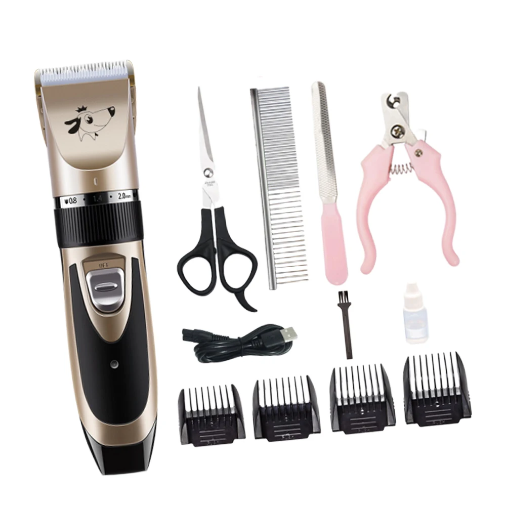 

Professional Pet Shaver Dog Hair Clipper Trimmer Electric Grooming Rechargeable Cutter 4 Sizes Comb Attachments Cats Dogs