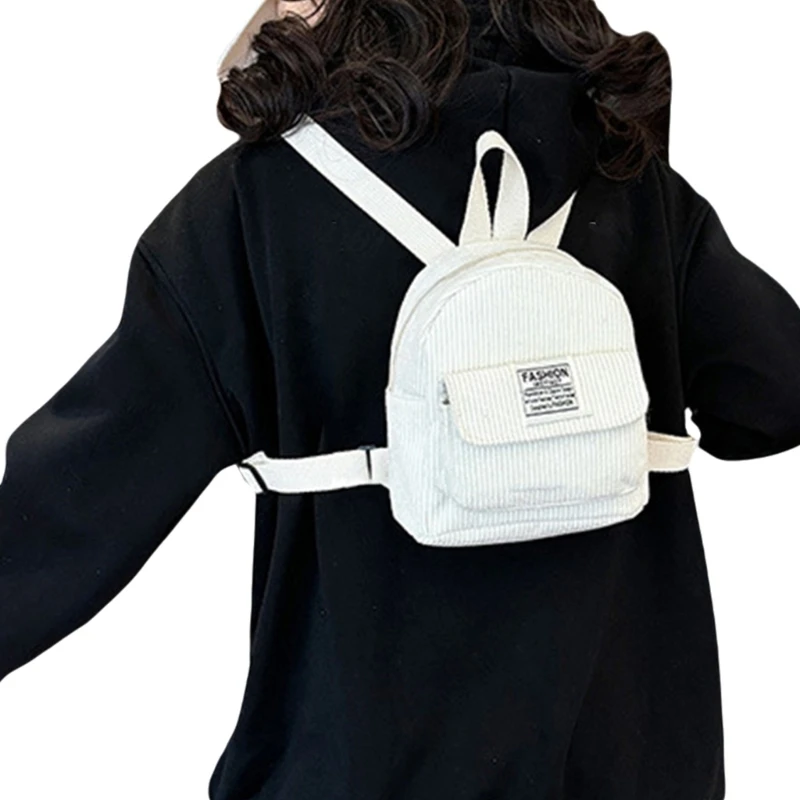 Ransel Bepergian untuk Wanita Ransel Mini Ransel Sekolah Ransel Korduroi Dropship