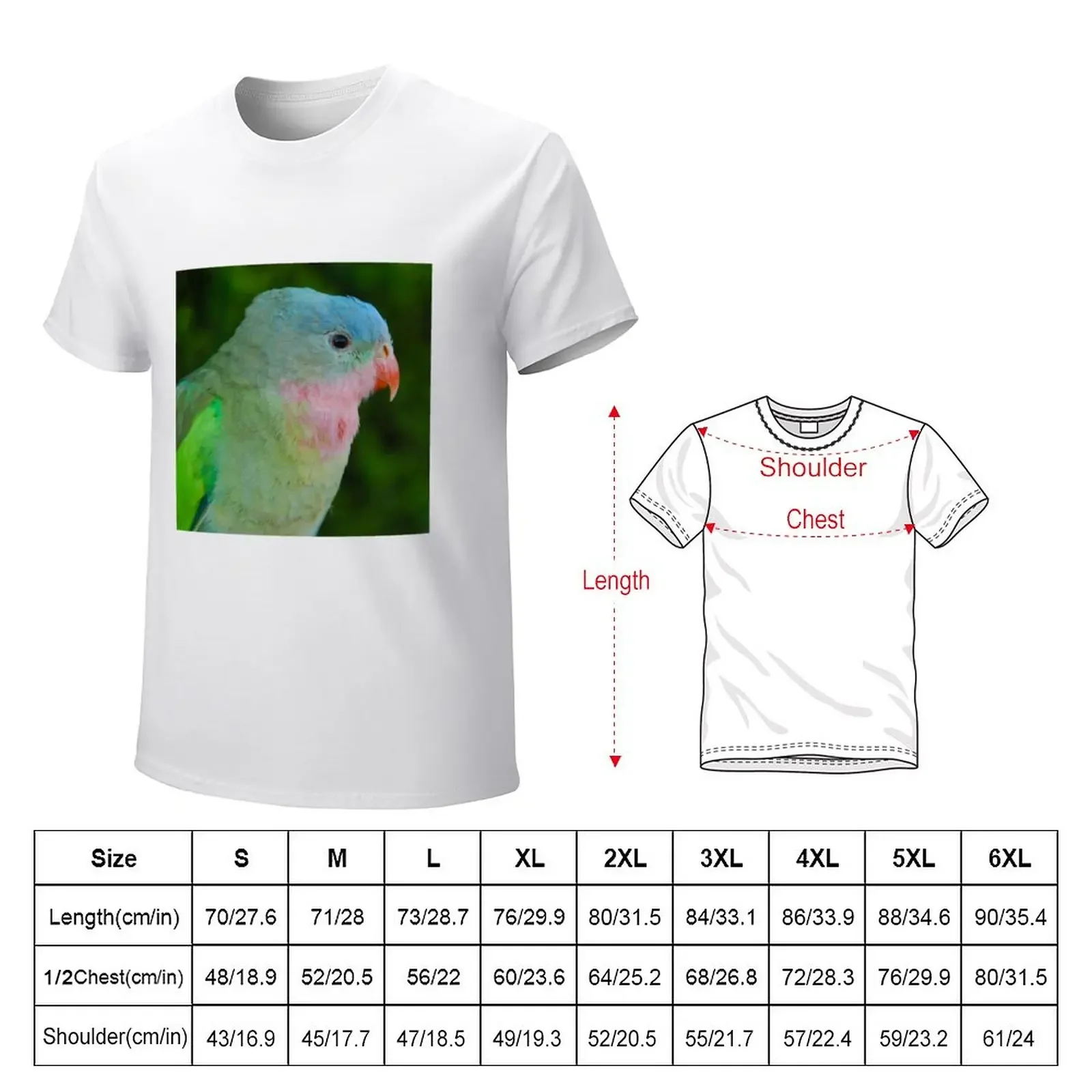 Princess Parrot Profile T-Shirt plus size tops customizeds blacks korean fashion t shirts for men