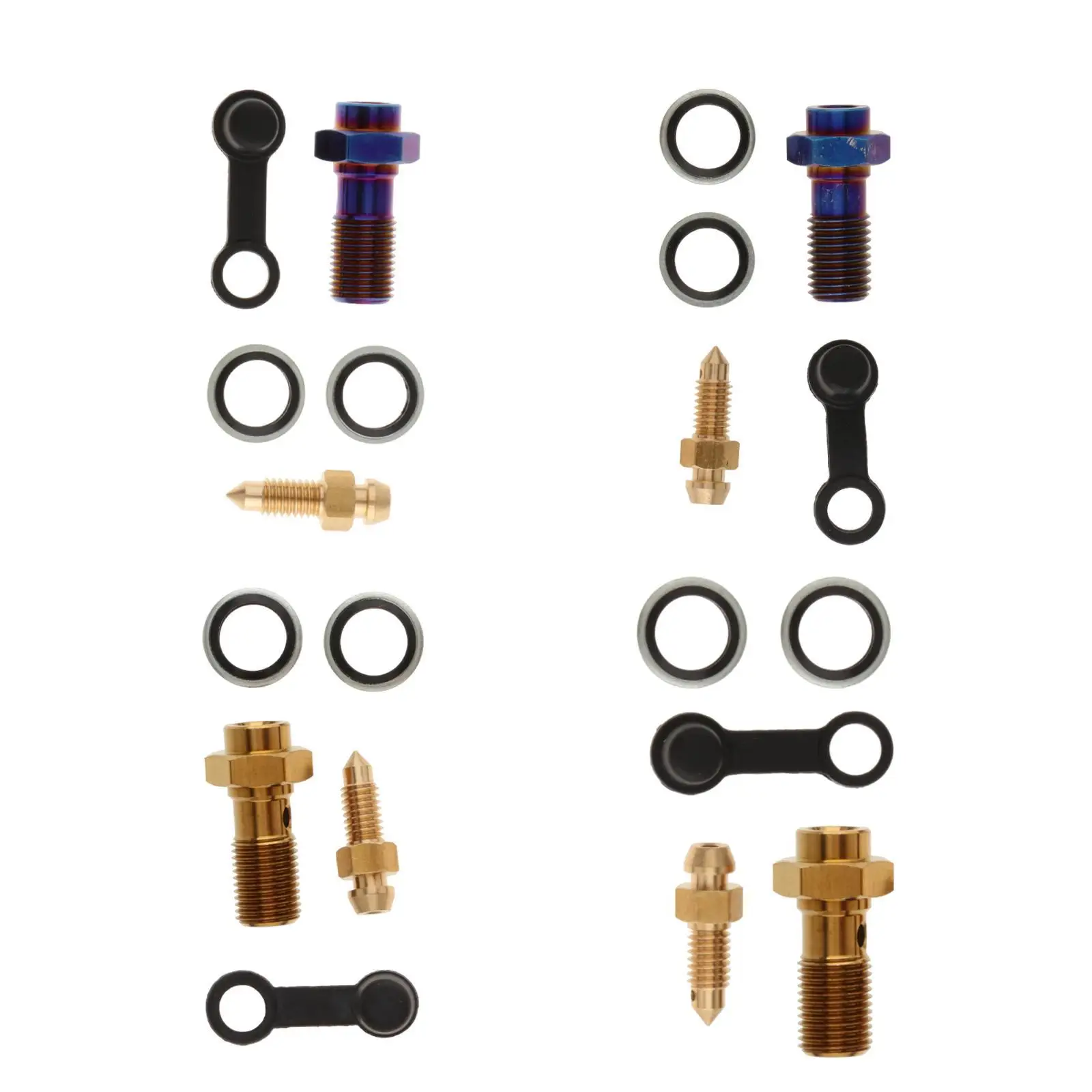 Banjo Bolt Bleeder Screw Fitting Set Replacement Adapter Easy Installation Brake Line Fitting Washers for Motorcycle