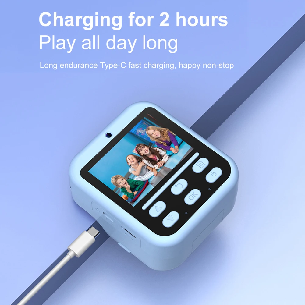Cámara de impresión instantánea, cámara Digital HD, cámara Digital de vídeo de 2,4 pulgadas, cámara Digital portátil para niñas y niños, regalos de cumpleaños