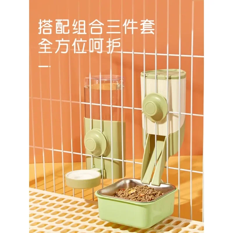 Rabbit automatic water feeder dog hanging water dispenser cat dog cage cat drinks water.