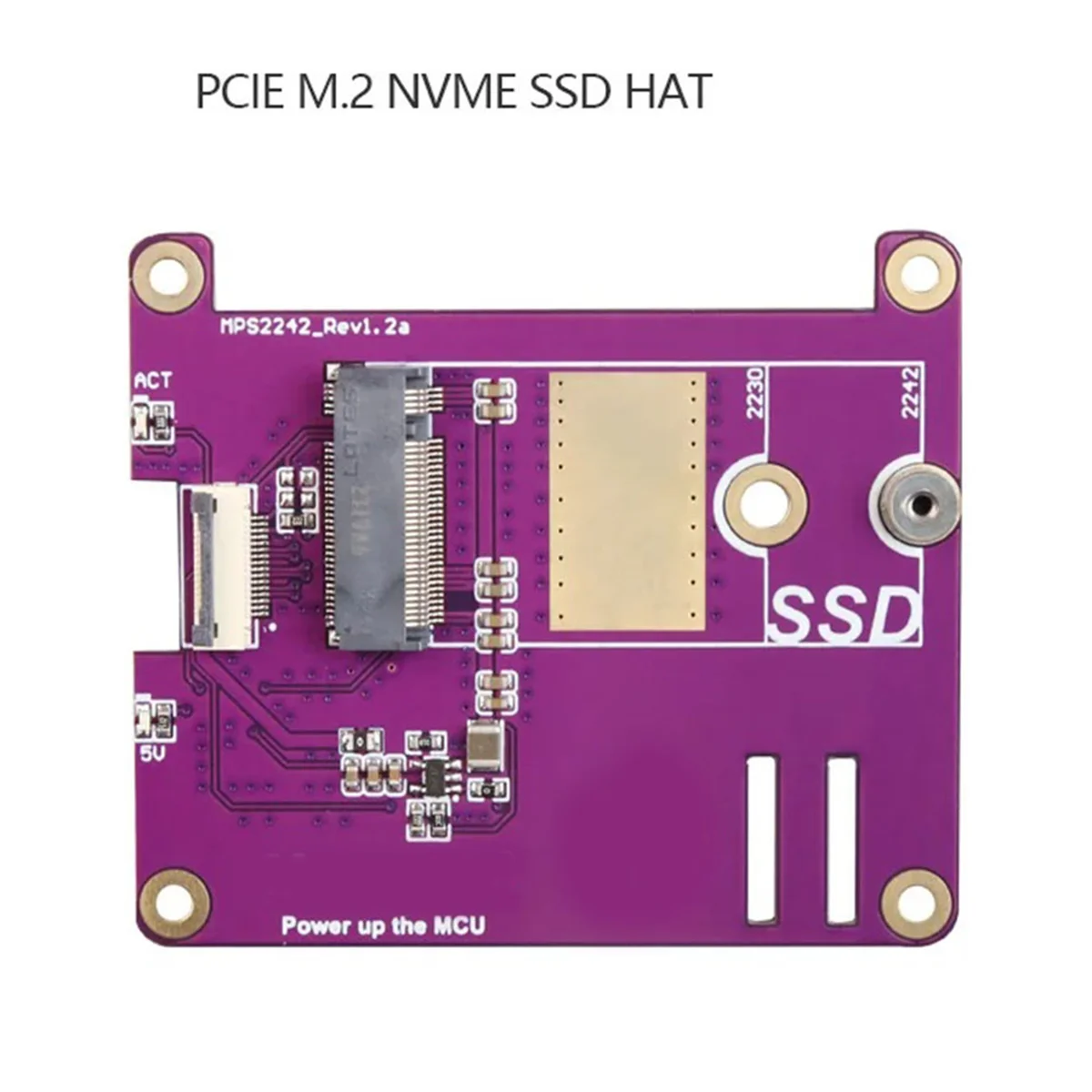 

PCIE M.2 NVME 2230 2242 Gen3 SSD HAT Expansion Board+Case+SSD Heat Sink for Raspberry Pi 5 PCIE M.2 NVME SSD