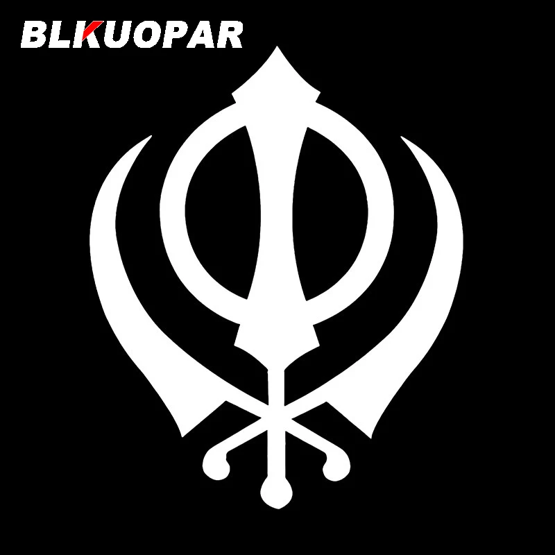 BLKUOPAR Sikh Khanda Spiritual Symbol Decal Sticker Unique Personality Decals Waterproof Die Cut Refrigerator Windows Lable