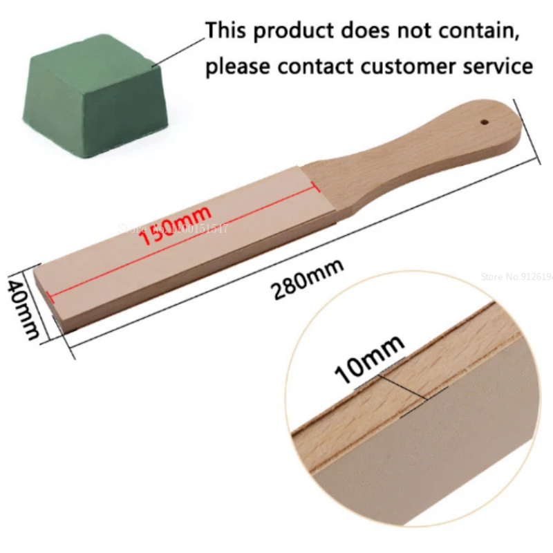 Wood Handle Leather Sanding Board Manual Razor Leather Carving Polishing Board Razor Knife Double-sided Household Sanding Tool