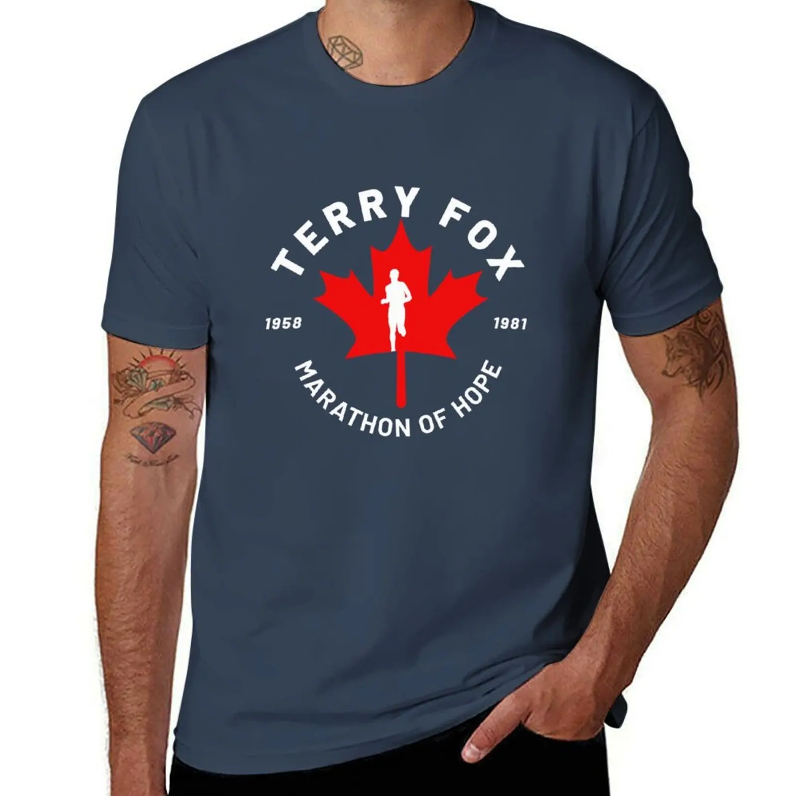 

Terry Fox Canada Maple Lea T-Shirt cotton t shirt man men t shirt cotton 100% T-Shirt