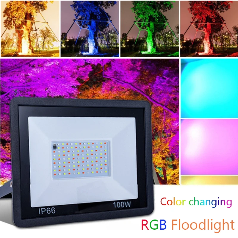 الوقت عكس الضوء RGB كشاف ضوء مقاوم للماء IP66 في الهواء الطلق التحكم عن بعد الكاشف التيار المتناوب 220 فولت فناء حديقة الإضاءة الأضواء #4