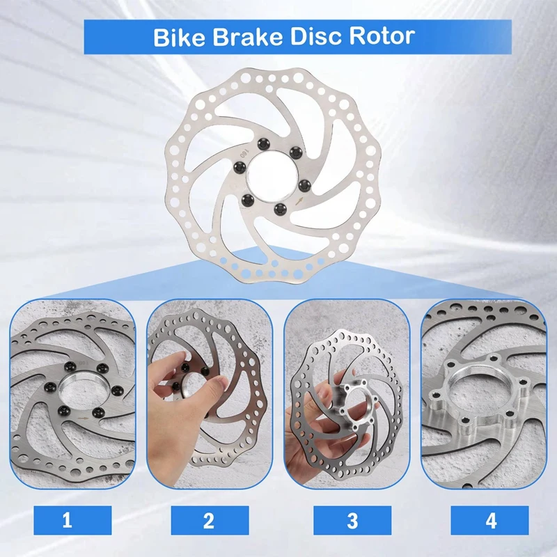 Bike Brake Disc Rotor 160Mm Stainless Steel Road Bike Disc Brake Accessories With 48Mm Flange Diagonal Hole