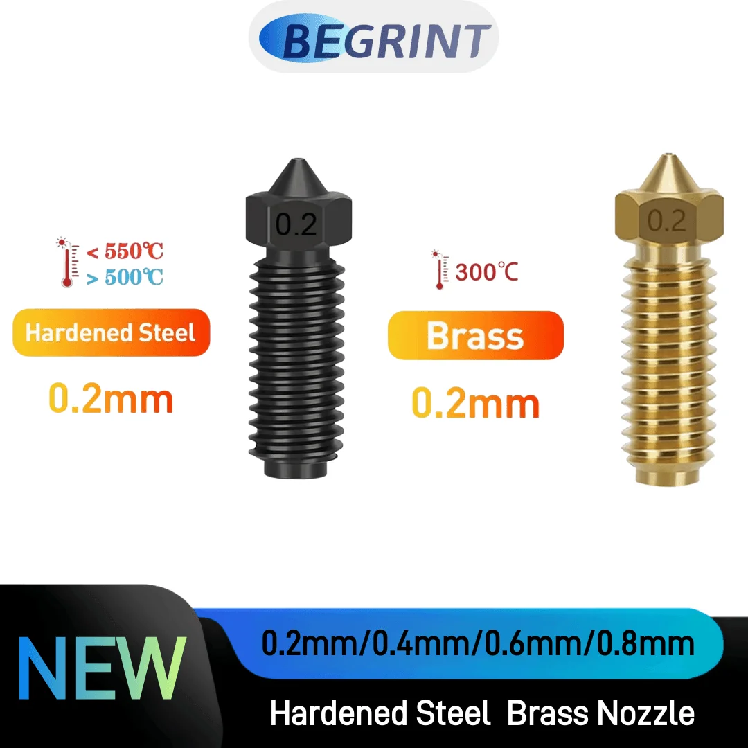 Anycubic Kobra 3 Combo Hot End Nozzles 0.2 0.4 0.6 0.8 Hardened steel Brass Nozzle For Anycubic Kobra3 Spare Accesories Parts