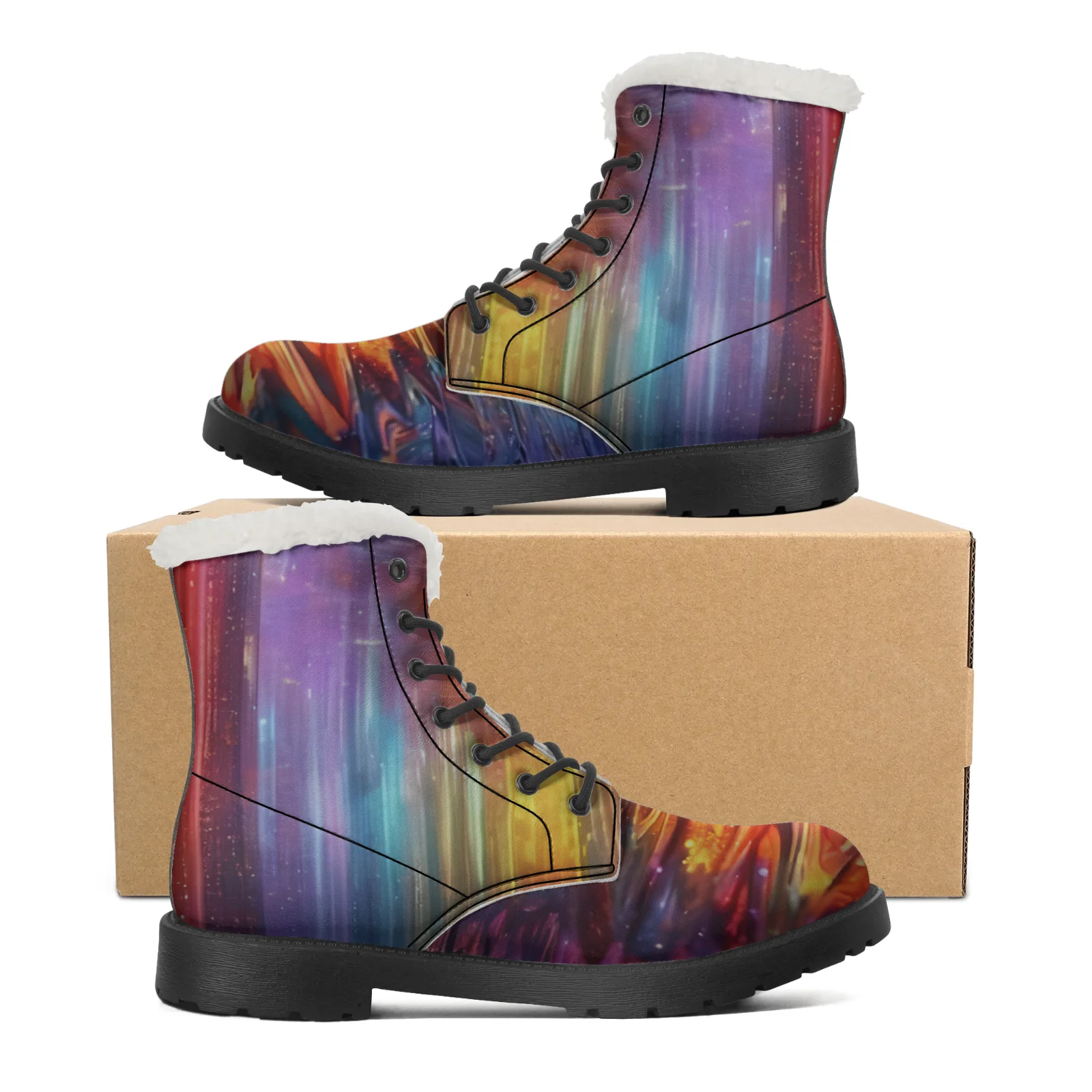 

Starlit Sky Plush Snow Boots for Men and Women Teenager Shoes Casual Boot Light Warm Couple Snow Boots