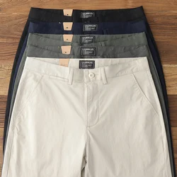 2024 estate New American Retro sottile Micro elasticità pantaloni Casual da uomo semplici 97% cotone Slim CHINO Business pantaloni dritti