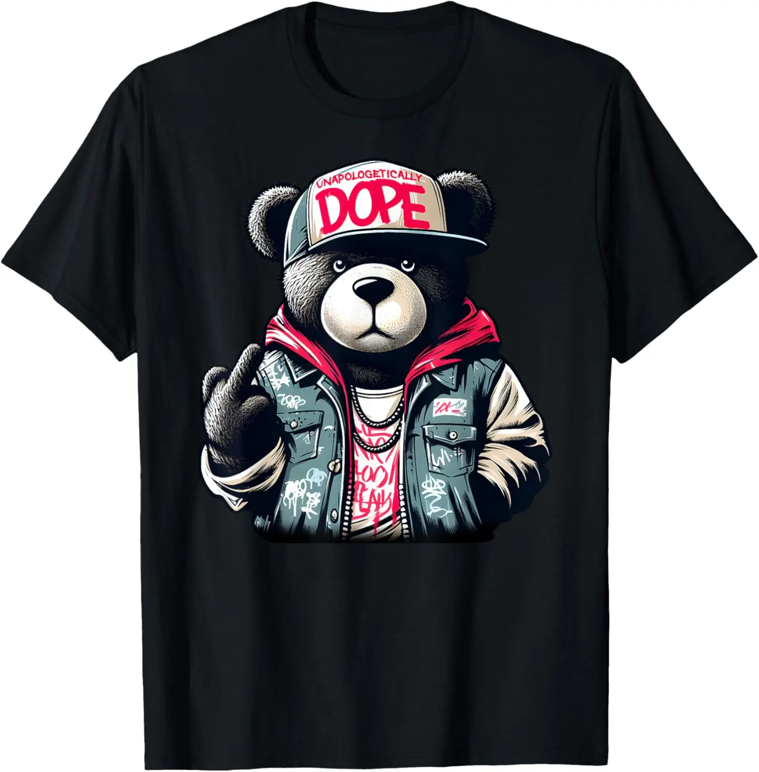 UNAPOLOGETICALLY DOPE Teddybeer Hip Hop T-shirt dames heren T-shirt