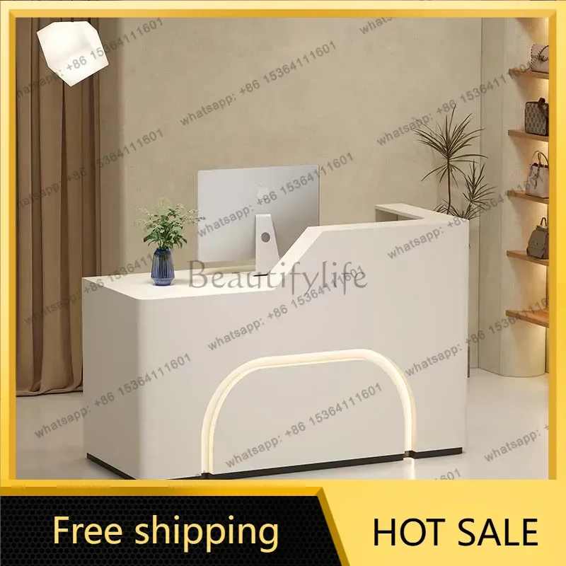 FG Salon Reception Counter Office Luxury Professional Glamour Reception Desk Custom Simple Theke Empfang Furniture Office