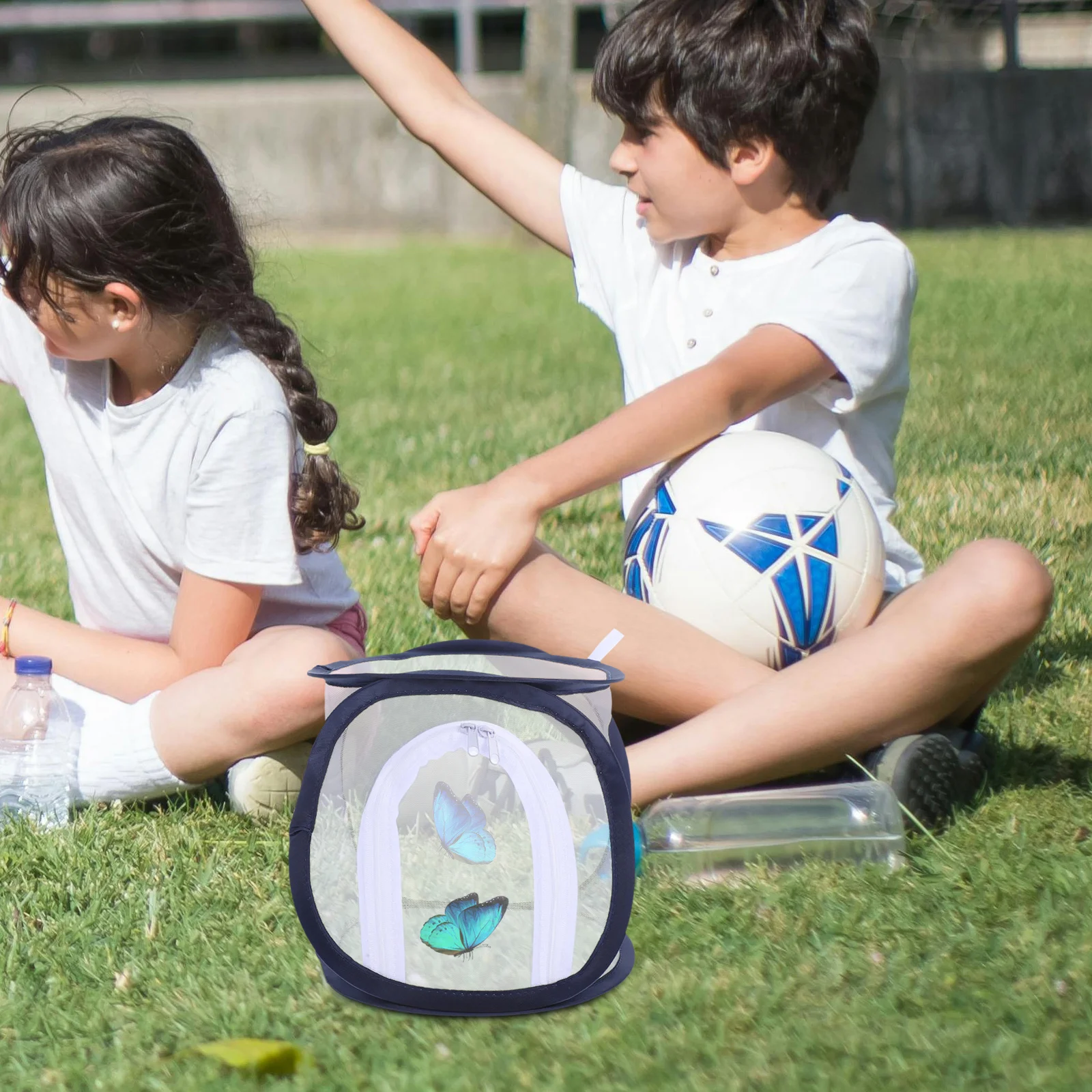 

1pc Clear Foldable Insect Cage For Caterpillars Transparent Mesh Habitat Large Zippered Opening Portable Educational Butterfly