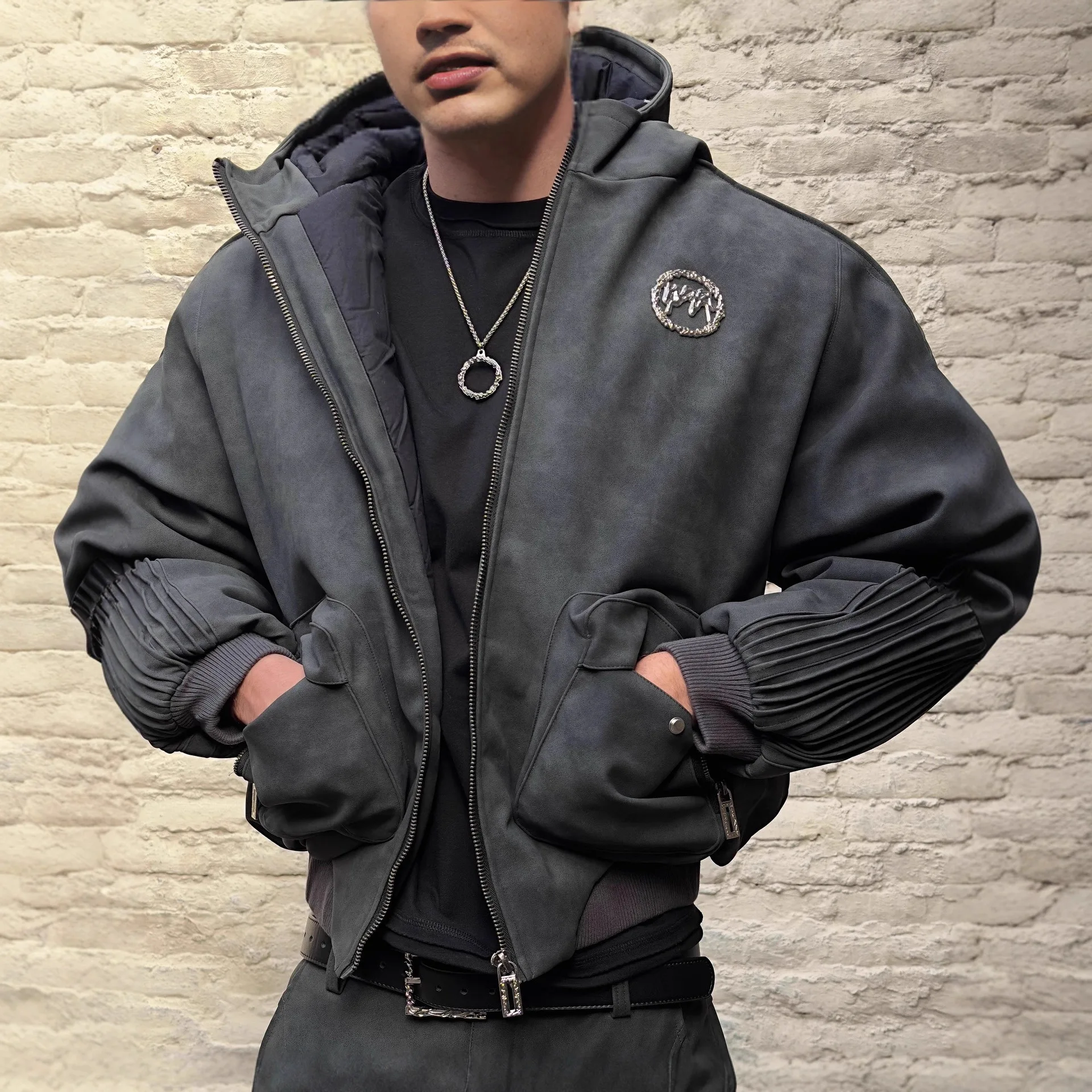 เสื้อแจ็คเก็ตบอมเบอร์ผู้ชายทรง - Vintage Zip Hoodie บทวิจารณ์และราคา
