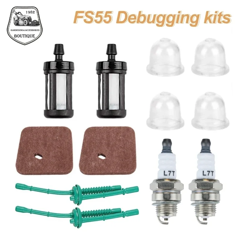 FS55R Air Filter Fuel Line Primer Bulb Tune Up Kit for STL FS55 FS38 FS45 FS46 KM55 HL45 MM55 String Trimmer Weed Eater