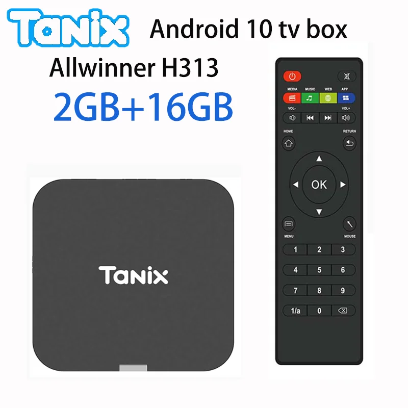 

ТВ-приставка Tanix TX1 Smart на Android 10, Wi-Fi 2.4G, 4K HDR, 3D, 8 ГБ/16 ГБ, Allwinner H313 Quad Core, питание от DC 5V/2A