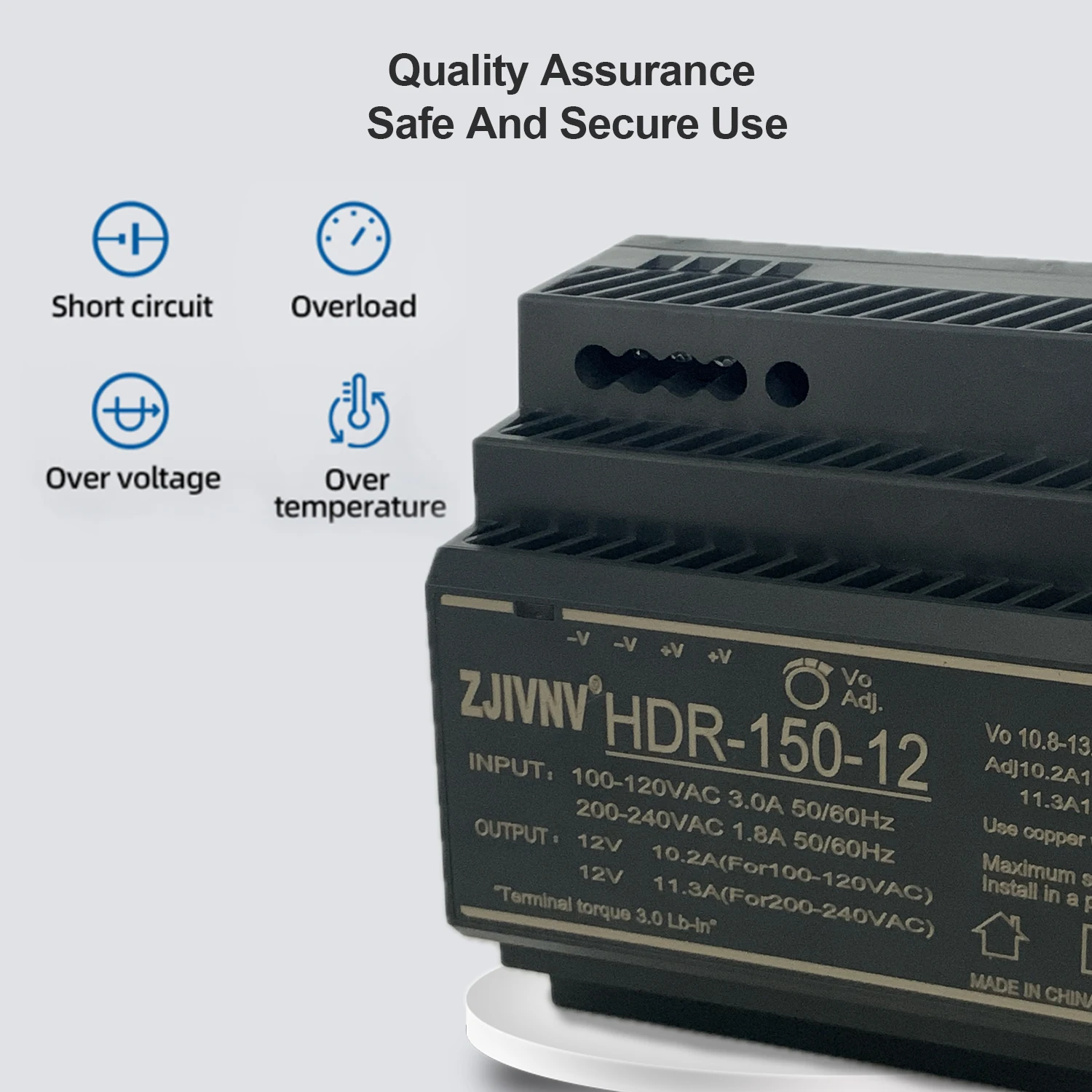 ZJIVNV Ultra cienki zasilacz impulsowy na szynę DIN 12V 24V HDR-15W 30W 60W 100W 150W Smukły sterownik LED Transformator AC TO DC