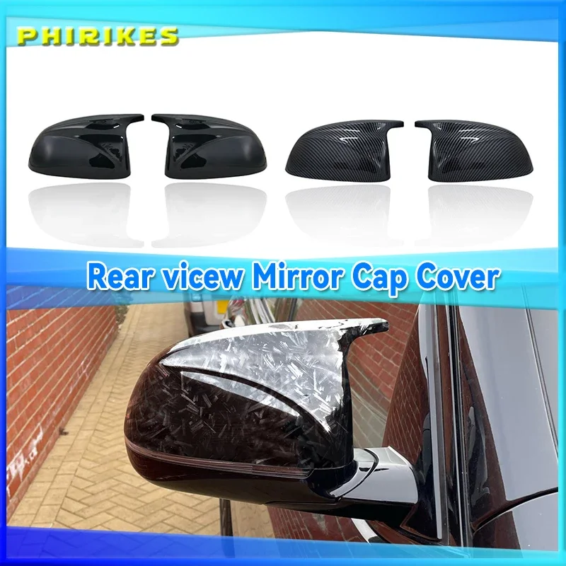 Carbon Fiber Car Rear View Door Wing Side Mirror Cover Caps Shell Case For BMW BMW G01 G02 G05 X5 G06 X6 G07 X7 Black M3 Style
