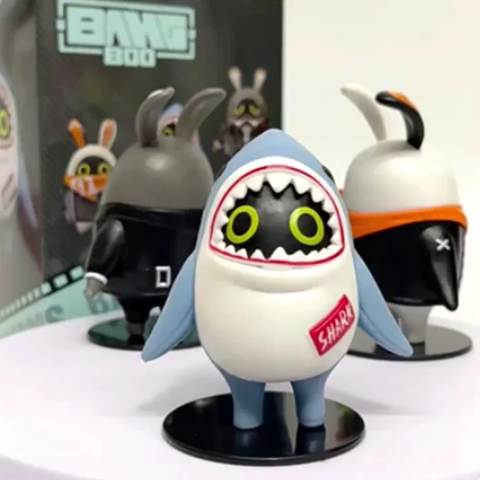 

Bangboos Character Figure Set – 3PCS Cute Shark & Rabbit PVC Collectible Statues, Detailed Game Character Figurines for Desktop