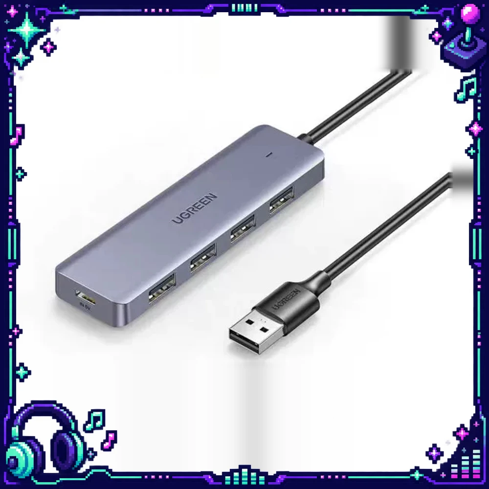 UGREEN 90879 USB 3.0 Hub 4-Port 5Gbps 1.5m Cable Type-C Power Input for Laptop Desktop Keyboard Mouse Flash Drive Hard Drive