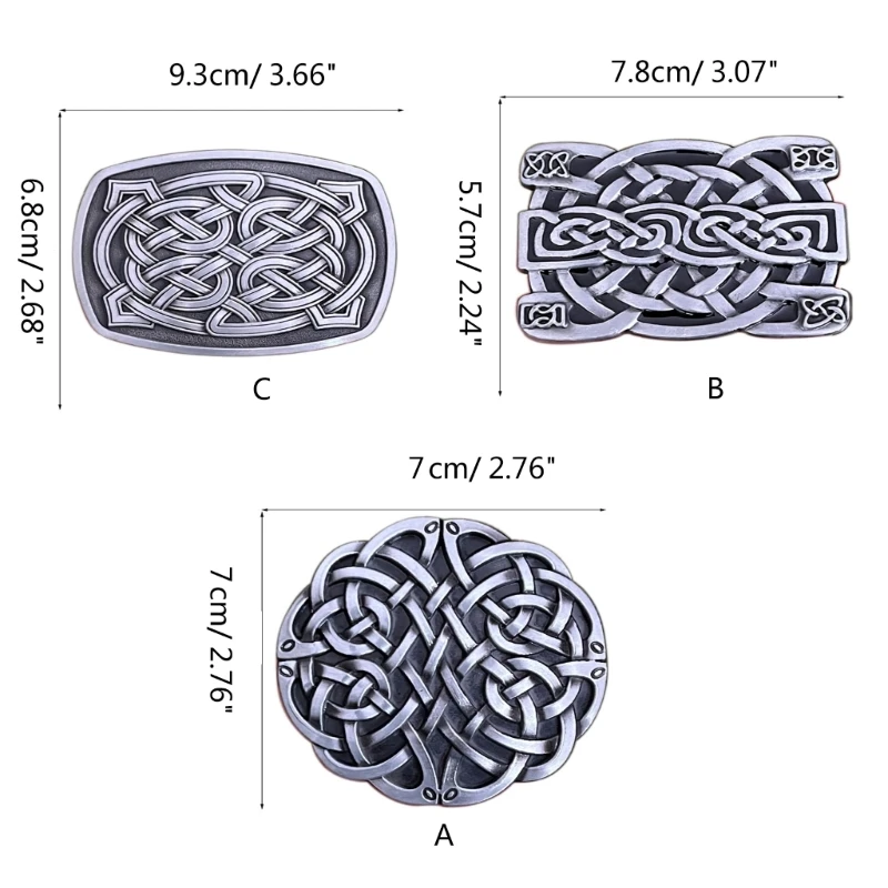 Cintura con fibbia design annodato intagliato in modo creativo Componenti fai-da-te Fibbia per cintura in metallo stile rock per