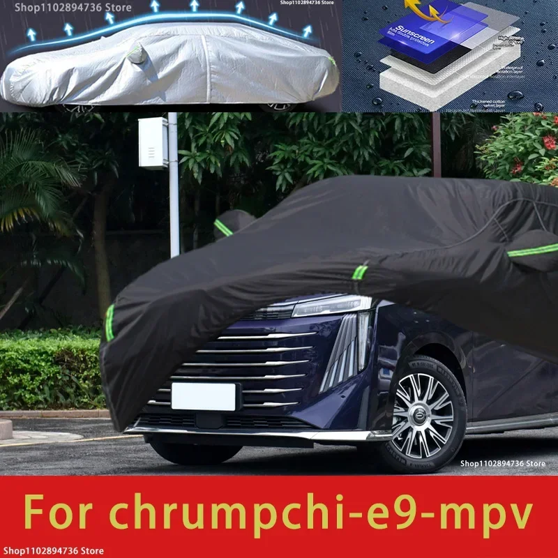 

For Trumpchi E9 Fit Outdoor Protection Car Covers Snow Cover Sunshade Waterproof Dustproof Exterior black car cover