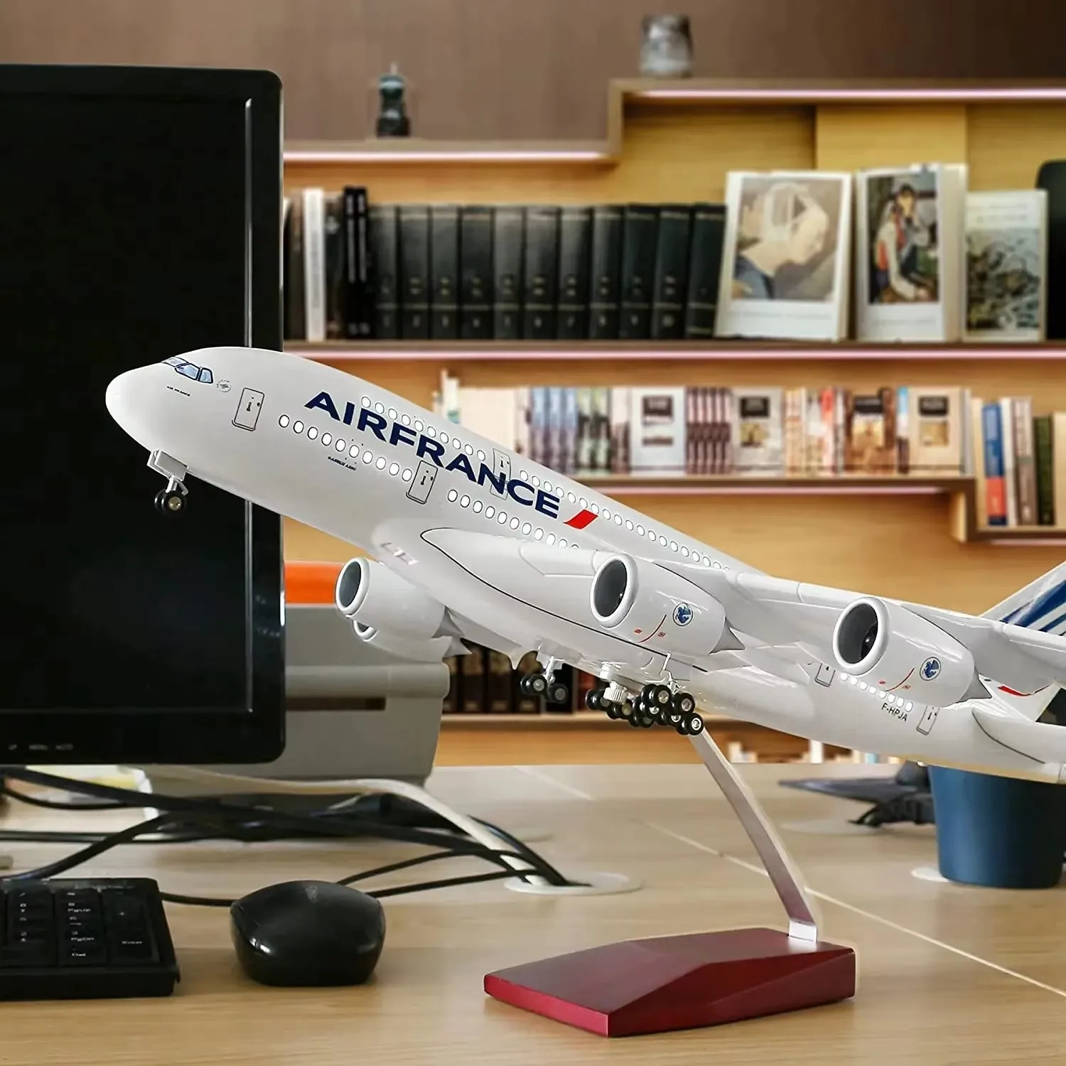 Avión Airbus A380 a escala 1/160, 47CM, modelo de línea aérea de Francia, rueda, avión de resina de plástico fundido a presión para colección