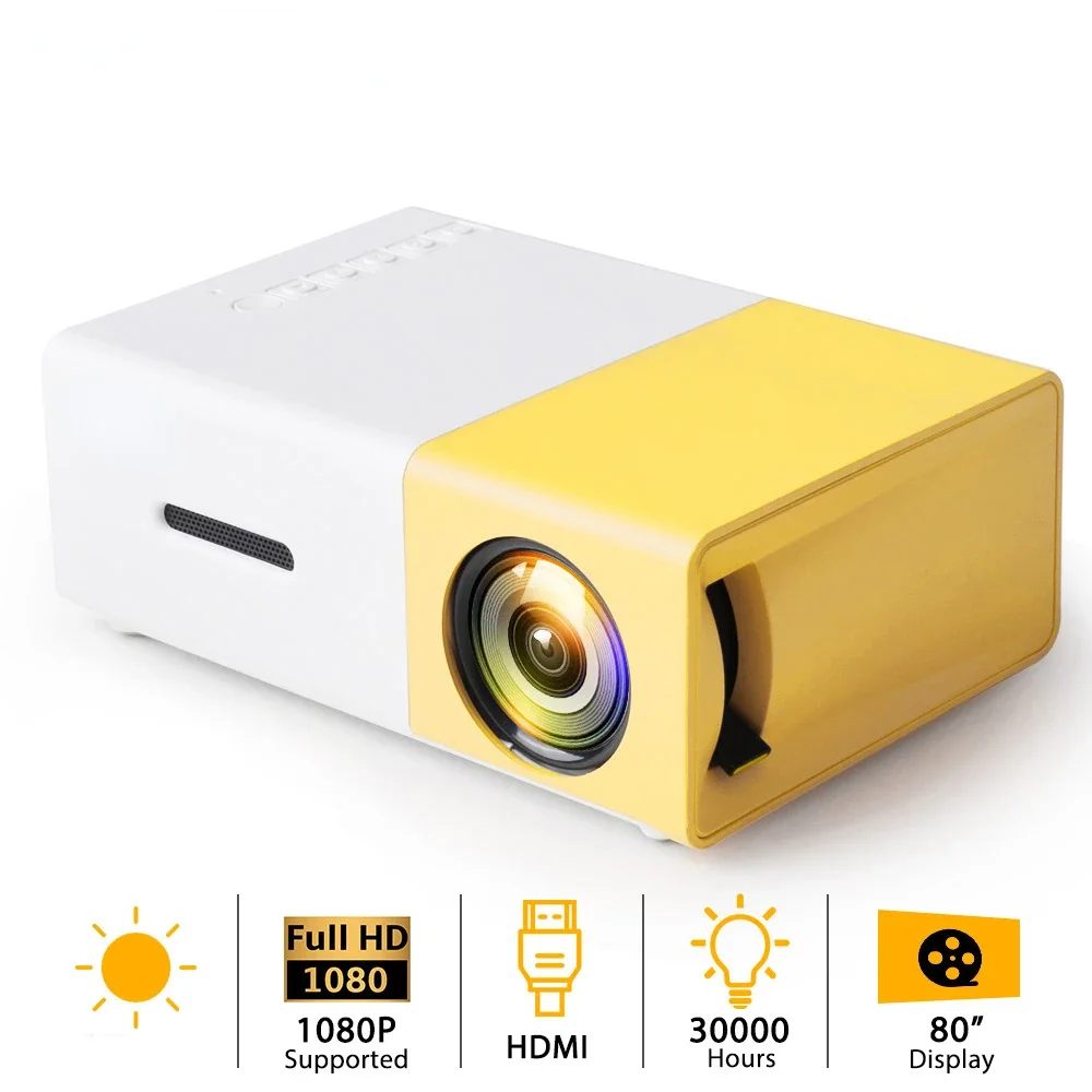 Mini Projector for 1080P Video Beamer LED Audio YG310 YG-300 Portable Projector Home Media Video Player Gift