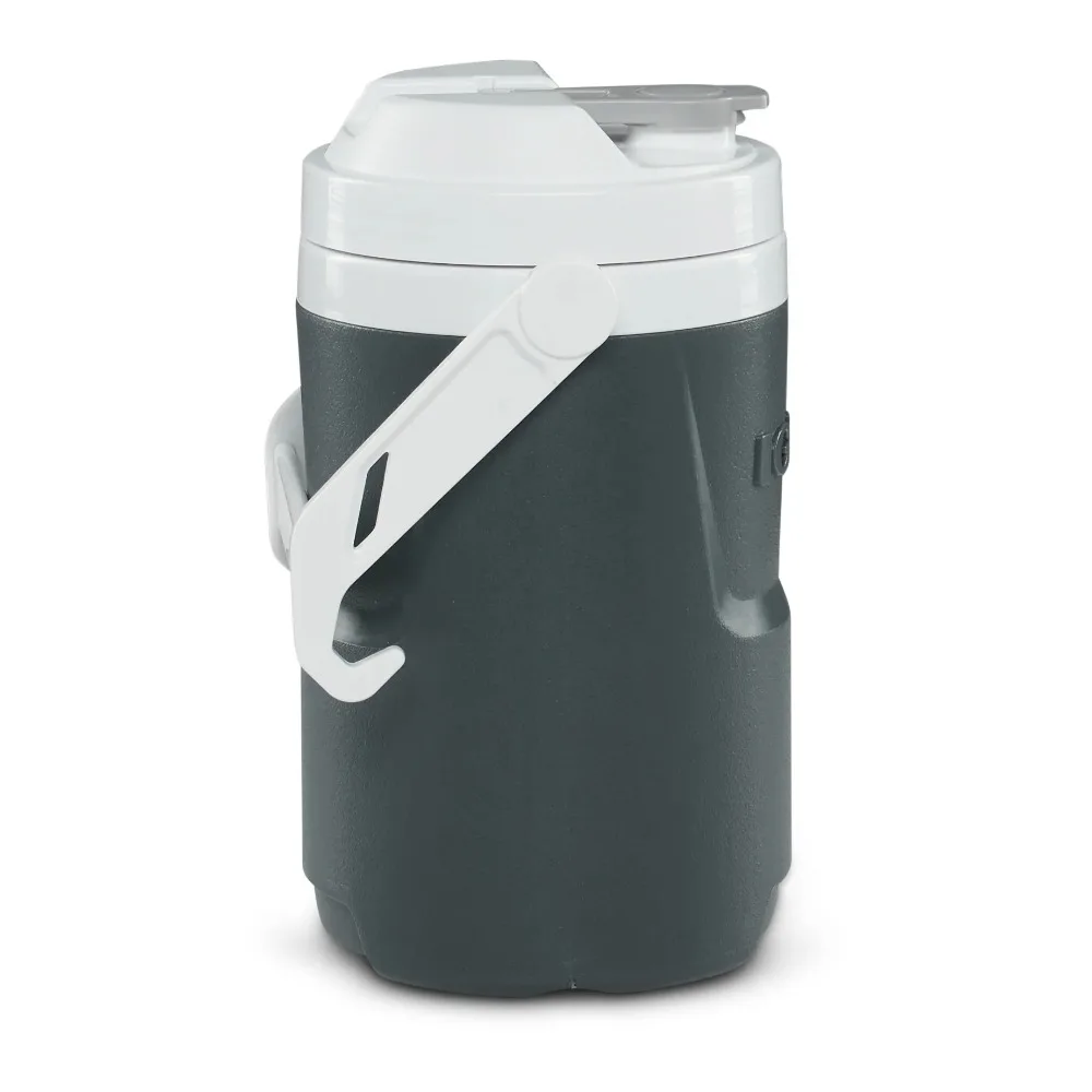 1/2 Gallon Sports Beverage Plastic Jug with Hooks, Gray, 0.5 gal