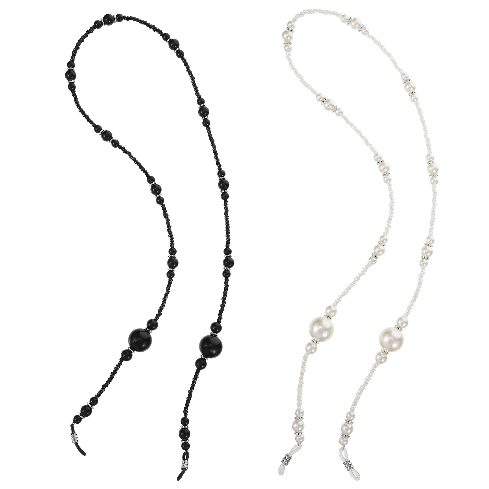 

2 Pcs Pearl Glasses Lanyard Beaded Chains Hanging Ropes Eyewear Accessories Stylish Jewelry Gifts Fashionable Eyeglass Chain