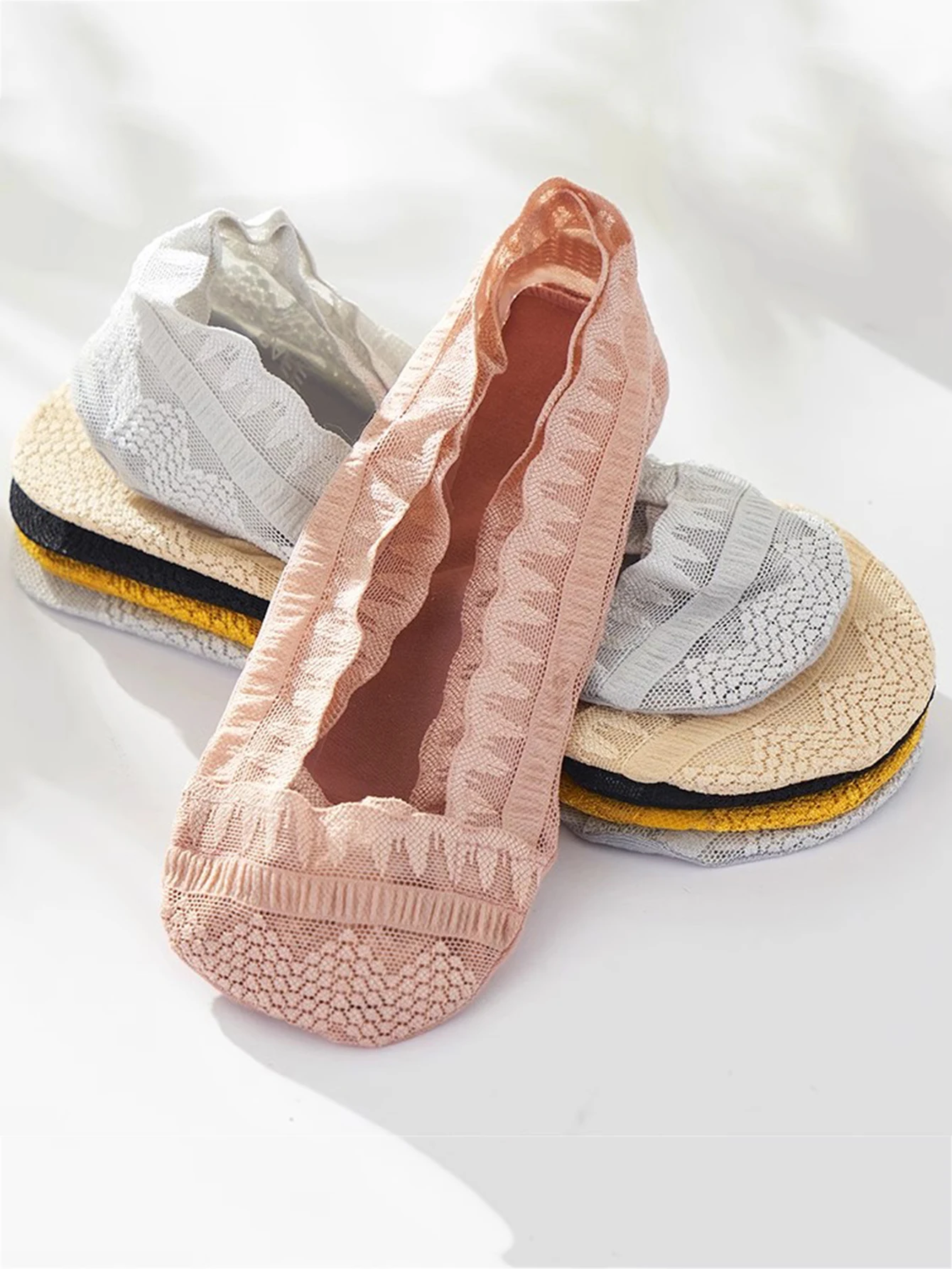 5 paia/lotto calzini invisibili da donna calzini corti in pizzo a rete da barca