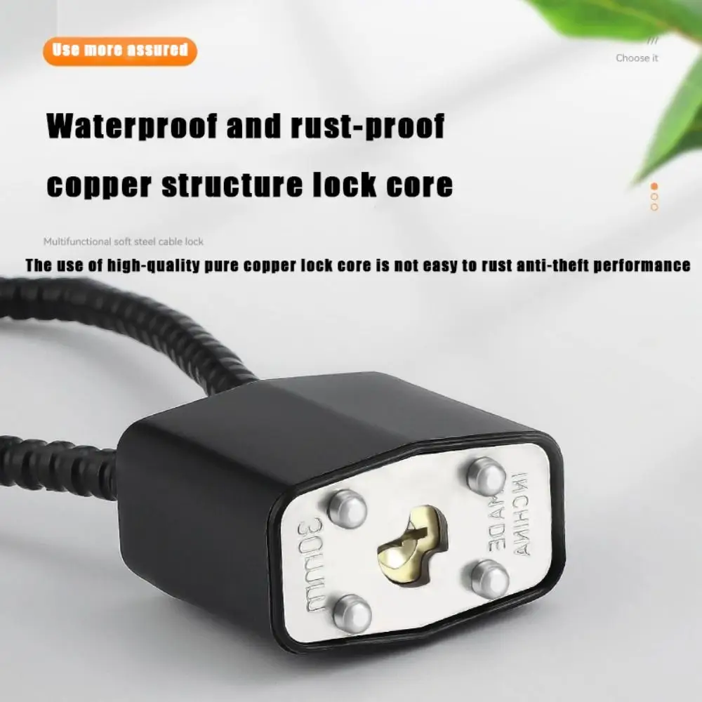 Durable Multifunctional Cable Lock Soft Equipped with Keys Padlock Rust-proof Flexible Suitcase Lock File Cabinet